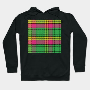 Scottish tartan, black, yellow, pink; green Hoodie